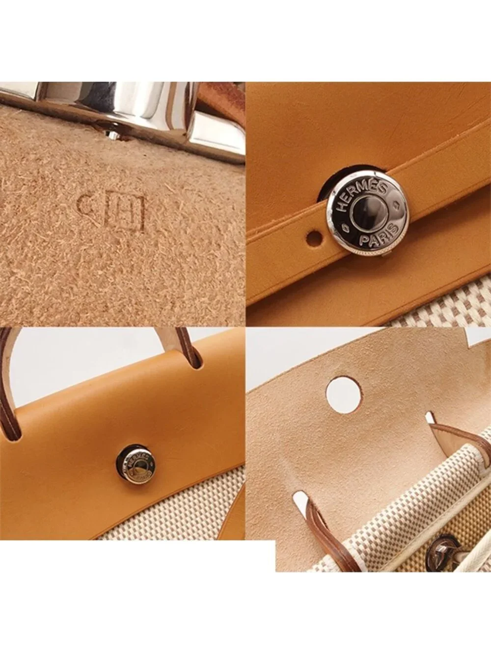 Hermes Herbag a Dos PM Natural Silver Toile Vache Backpack